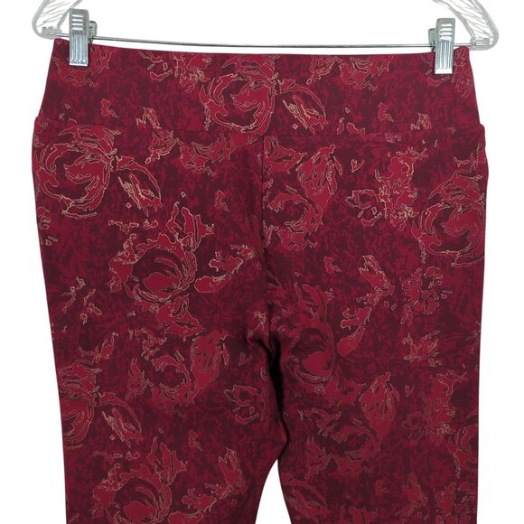 Soft Surroundings Womens Red‎ Gold Pull-on Thick Leggings Pants Sz S Floral - Picture 5 of 13